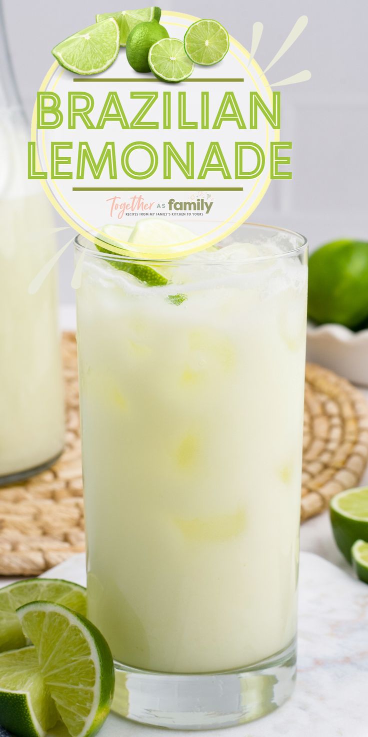 One image and a text circle at the top with text in it. Brazilian Lemonade, Lemonade Drink, Iced Drinks Recipes, Drink Recipes Nonalcoholic, Lemonade Drinks, Refreshing Drinks Recipes, Milk It, Mixed Drinks Recipes, Healthy Drinks Recipes