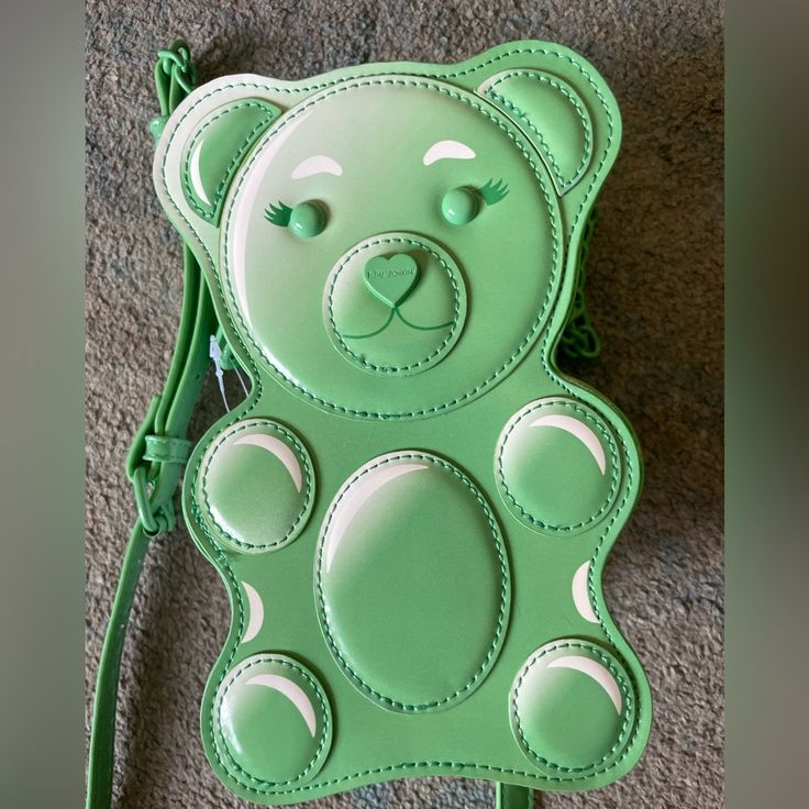 Betsy Johnson Green Gummy Bear Bag New With Tags Crossbody Playful Green Shoulder Bag For School, Cute Green Pouch Shoulder Bag, Cute Green Bags For Shopping, Fun Green Shoulder Bag For School, Cute Green Shopping Bags, Playful Green Bags For Daily Use, Cute Green Shoulder Bag With Adjustable Strap, Playful Green Bags For Everyday Use, Playful Green Shoulder Bag For Everyday