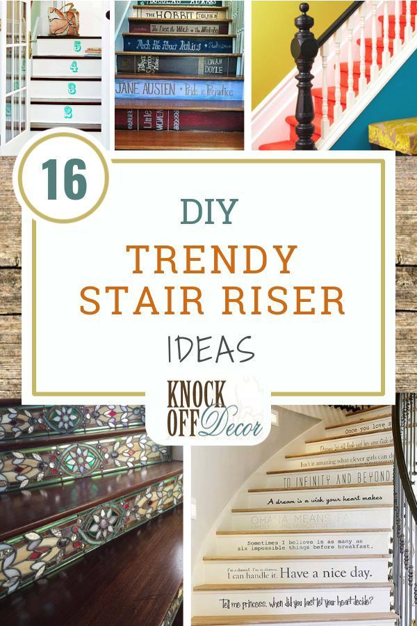 A staircase in your home can take on its own personality with these DIY Stair Riser ideas. Included are a variety of ways that allows you to be creative and personalize that staircase with your own design. Reflect your personal style by applying tiles, paint, wallpaper and decals to employing physical stones and stained glass. There is no limit as to ideas for decorating a staircase as part of your home décor. #diyhomedecor, #diyprojects, #diydesign Decorate Steps Staircases, Wallpapered Stair Risers, Stair Riser Ideas Diy Paint, Stairway Riser Ideas, Stair Decals Staircases, Stenciled Stair Risers Paint, Stair Riser Ideas Vinyl Decals, Decorated Stair Risers, Painted Step Risers