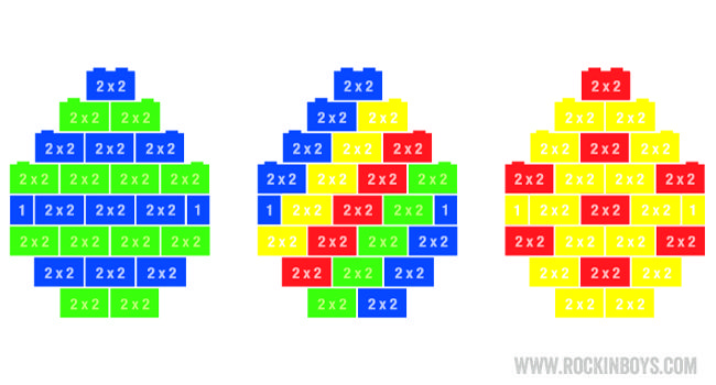 two rows of colorful blocks with numbers on the top and one row in the bottom