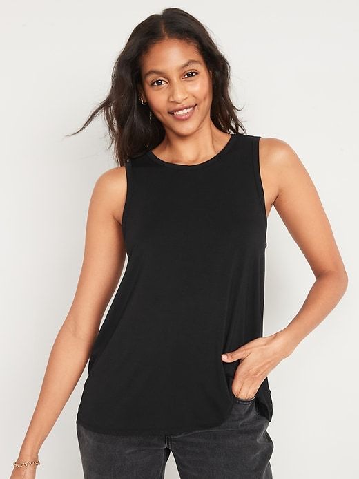 Saw this on Old Navy: Casual Sleeveless Stretch Tank Top, Casual Stretch Sleeveless Tank Top, Spring Crew Neck Muscle Tee For Workout, Spring Workout Muscle Tee With Crew Neck, Casual Sleeveless T-shirt For Layering, Solid Color Sleeveless Top For Layering, Casual Sleeveless Muscle Tee For Workout, Solid Color Sleeveless Casual T-shirt, Casual Sleeveless Top In Solid Color