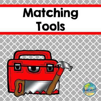 a red toolbox with the words matching tools on it and an image of a hammer