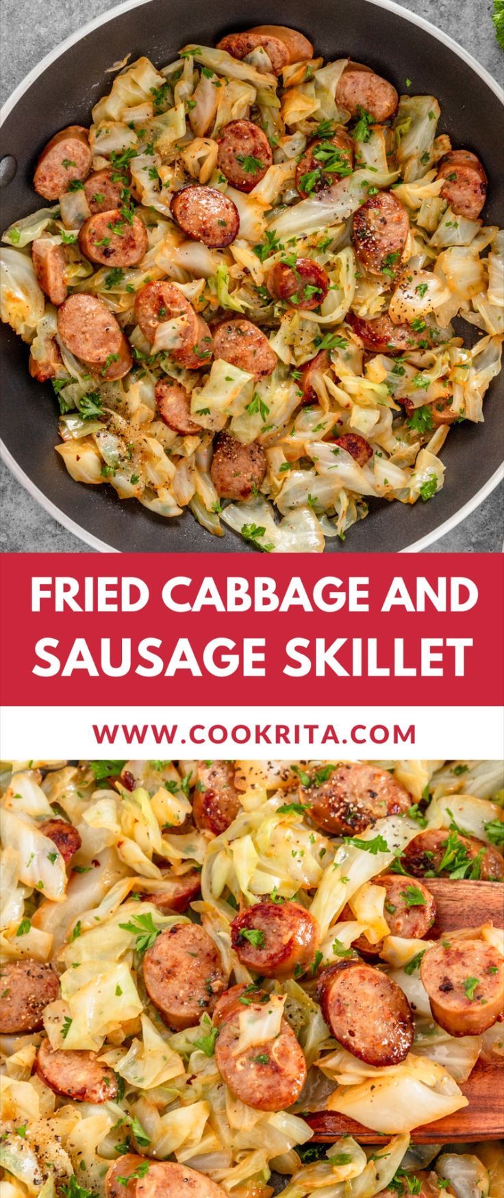 Fried Cabbage And Sausage Skillet Cabbage Sausage Potato, Cabbage Recipes With Sausage, Cabbage And Sausage Skillet, Fried Cabbage And Sausage, Easy One Pan Meals, Cabbage Kielbasa, Recipes With Cabbage, Fried Cabbage And Potatoes, Kielbasa Skillet