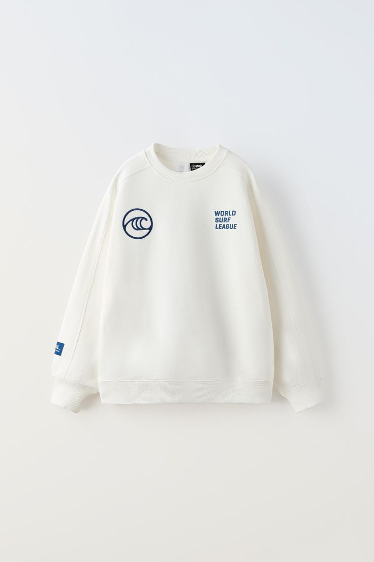 WSL™ EMBROIDERED SWEATSHIRT White Long Sleeve Sweatshirt For College, White Long Sleeve College Sweatshirt, Long Sleeve Sportswear Sweatshirt With Letter Print, Long Sleeve Letter Print Sportswear Sweatshirt, Long Sleeve Sweater With Embroidered Logo For Winter, Long Sleeve Letter Print Sweatshirt, Crew Sweatshirt With Embroidered Logo In French Terry, Long Sleeve Sweater With Embroidered Logo For Streetwear, French Terry Long Sleeve Sportswear Sweatshirt