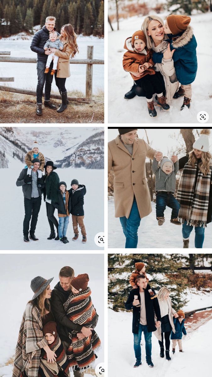 Winter Snow Pictures Family, Snowy Family Photo Outfits, What To Wear Winter Family Pictures, Snowy Winter Family Photoshoot Outfits, Cold Weather Family Photoshoot Outfits, Winter Outside Family Pictures, Winter Photoshoot Outfits Family Of 3, Snow Photoshoot Family Outfit, Winter Family Of 4 Photoshoot