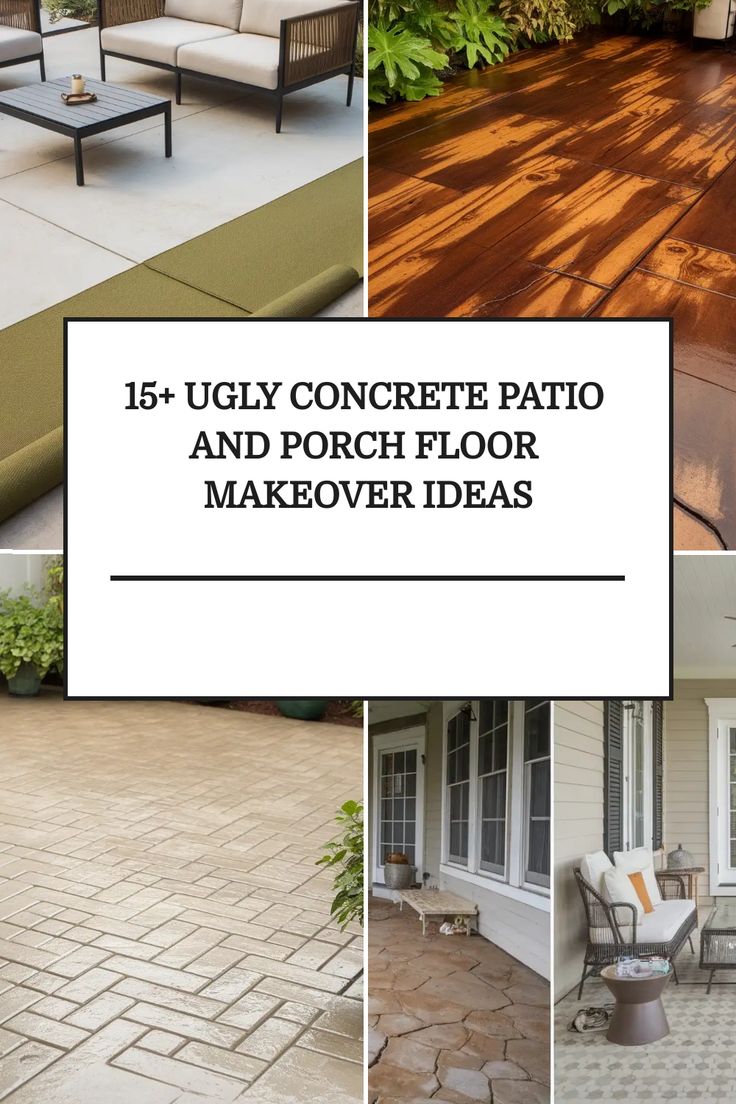 Transform your Ugly Concrete Patio with these inspiring Concrete Patio Makeover ideas! Discover creative designs to give your outdoor space a stylish makeover. Whether you're looking for simple updates or a total transformation, there are endless possibilities to enhance your Concrete Patio and Porch Floor. Say goodbye to bland surfaces and hello to a visually appealing patio that reflects your personal style. Find the perfect inspiration for your next project with these beautiful concrete patio