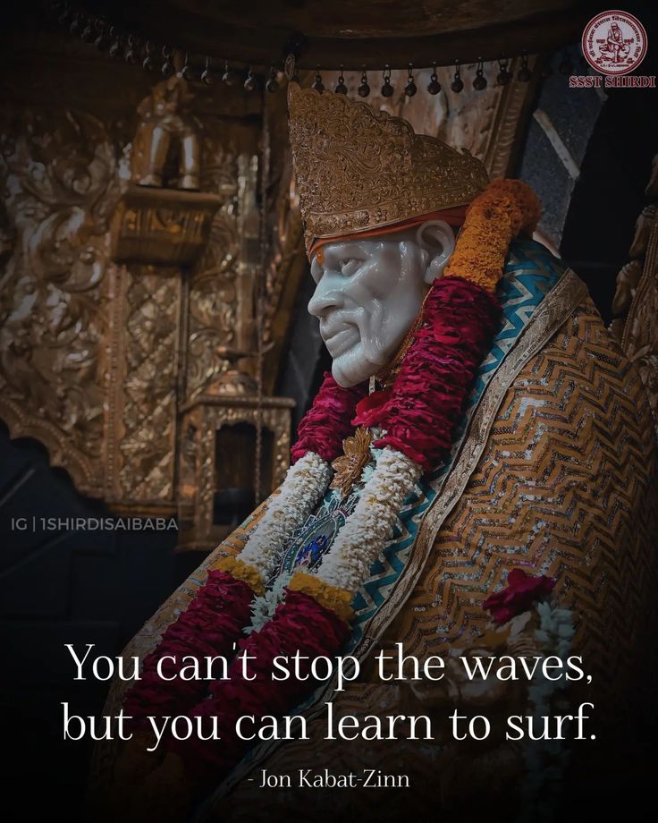 a statue with a quote on it that says, you can't stop the waves, but you can learn to surf