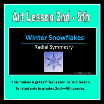 an advertisement for winter snowflakes with the text, art lesson 2nd - 5th