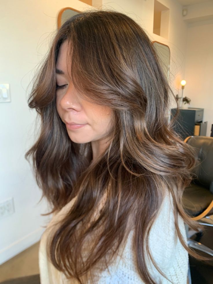 Carmel Latte Brunette, Latte Brown Balayage, Tonal Brunette Hair, Latte Brunnet Hair, Latte Brunette Highlights, Latte Burnett Hair, Latte Brunette Balayage, Latte Brown Hair Color, Macchiato Hair Color