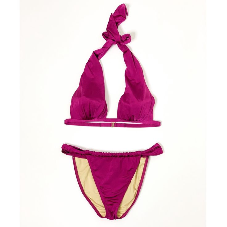 Description: Victoria's Secret Magenta Halter Bikini Swimsuit Features: Excellent Condition, Washed But Never Worn, Adjustable Top, Ruched Bottoms, Bottoms Are Not Adjustable, Thick Halter Straps, Light Permanent Padding In Top Tags: Summer, Swim, Beach, Vacation, Tropical, Pool, Pink, Purple I’d Love To Accept Your Offer. Bundle & Save 10% On 2+ Items! Approximate Measurements: (As Shown Im Images) Be Sure To Follow My Instagram @Poshmeprettynj For Exclusive Deals And Promos! Purple Lined Swimwear For Poolside, Purple Stretch Swimwear For Party, Purple Halter Neck Swimwear For Summer, Purple One-piece Tankini For Beach Season, Stretch Purple Swimwear For Party, Purple One-piece Swimwear For Sunbathing, Fitted Purple Swimwear For Poolside, Summer Halter Neck Purple Swimwear, Purple Summer Party Swimwear