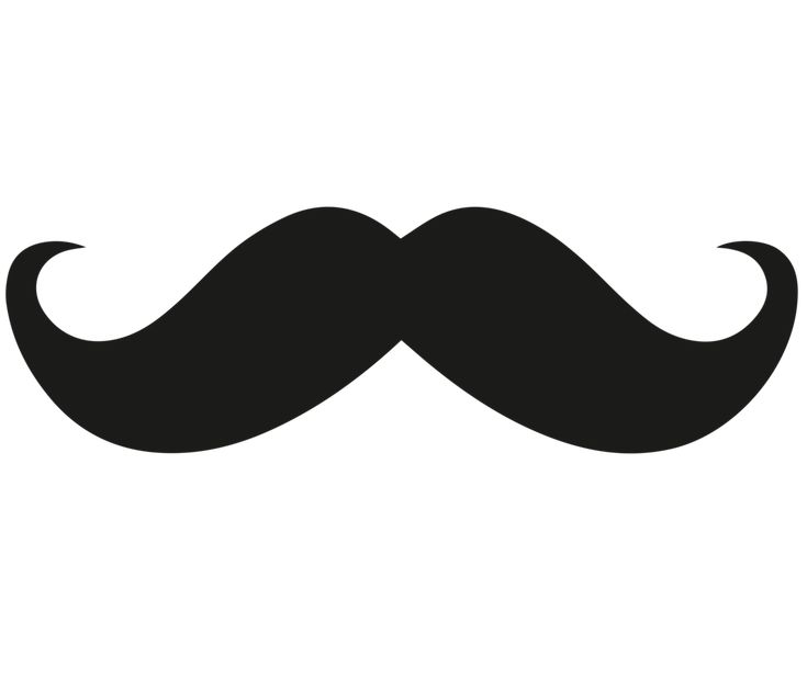 a black and white mustache on a white background