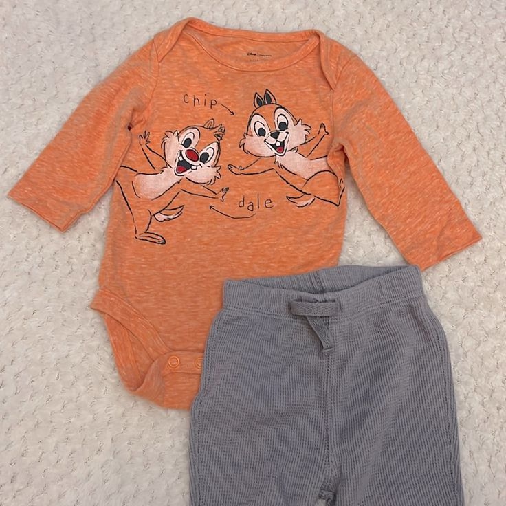 Baby Chip And Dale Outfit. Size 3 Months, Onesie Is Disney Brand And Washed But Never Worn. Pants Are Jumping Beans From Khols In Euc. Orange Cotton Bottoms For Playwear, Pink Sweatsuit, Minnie Outfit, Frozen Kids, Chip N Dale, Disney Toddler, Old Outfits, Minnie Mouse Pink, Minnie Mouse Girl