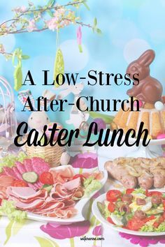 A low-stress Easter Easter Lunch Menu, Easter Luncheon, Easy Easter Dinner, Easy Easter Brunch, Easter Dinner Menus, Easter Brunch Menu, Easter Dishes, Easter Lunch, Easter Menu