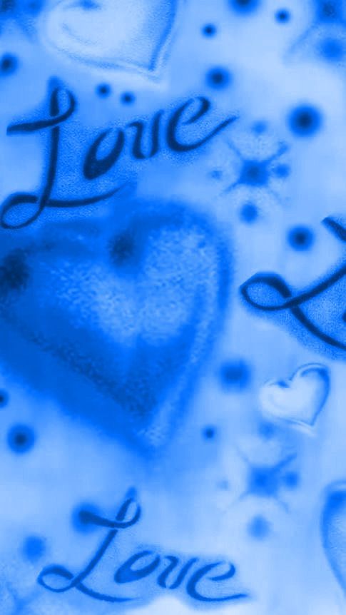 blue hearts with the word love written on them