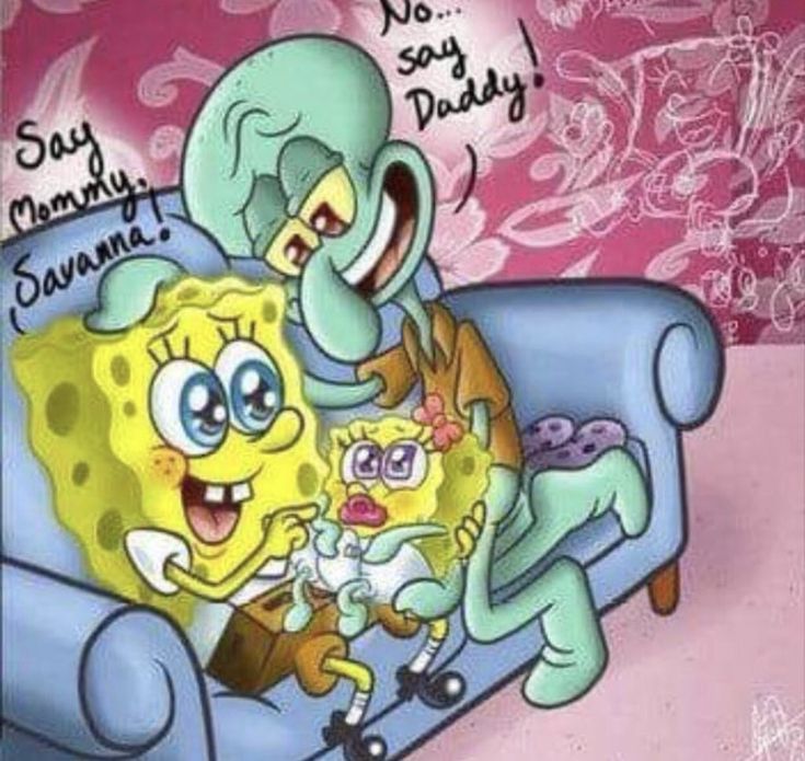 an image of spongebob and his family on the couch