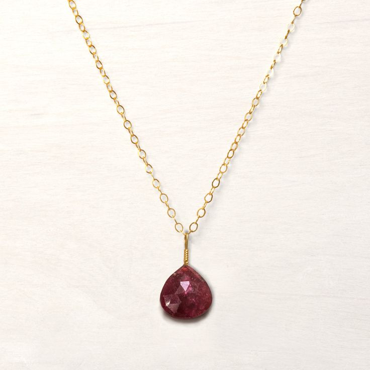 ruby Dainty Ruby Gemstone Birthstone Necklace, Red Ruby Gemstone Birthstone Necklace, Dainty Ruby Gemstone Necklace, Minimalist Ruby Jewelry As Gift, Minimalist Ruby Jewelry As A Gift, Minimalist Ruby Birthstone Necklace, Ruby Birthstone Necklaces, Red Ruby Birthstone Necklace, Ruby Briolette Gemstone Jewelry