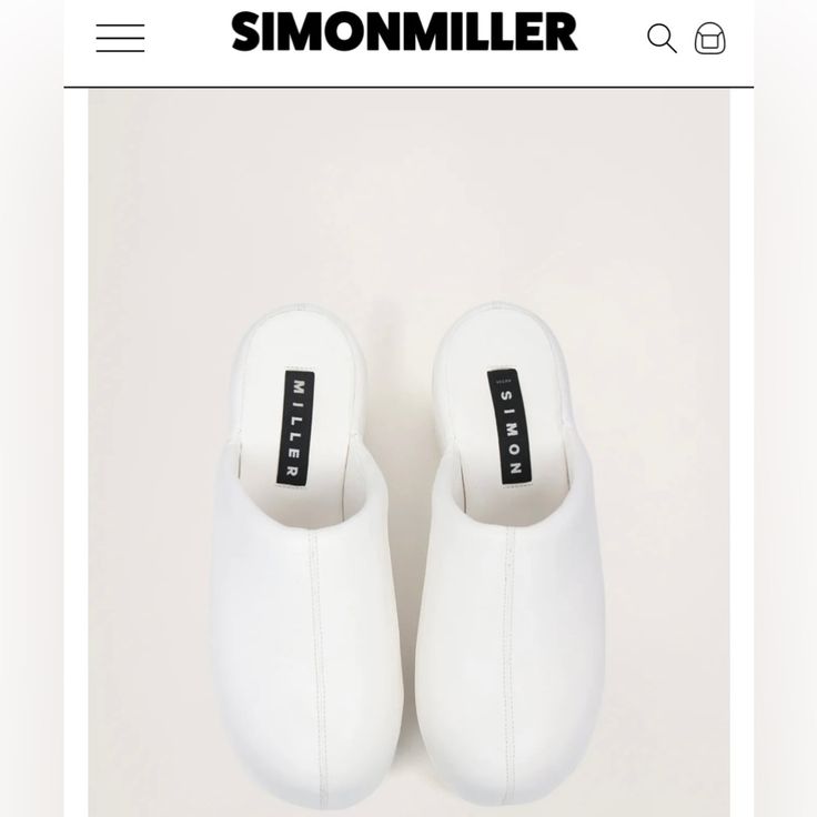 Simon Millerbubble Clogs Indoor Slip-on Synthetic Clogs, Indoor Synthetic Slip-on Clogs, Slip-on Indoor Clogs, Indoor Synthetic Clogs With Round Toe, Comfortable Synthetic Clogs With Textured Sole, Modern Synthetic Mules With Textured Footbed, Indoor Closed Toe Clogs With Cushioned Footbed, White Synthetic Clogs With Removable Insole, White Slip-on Synthetic Slippers