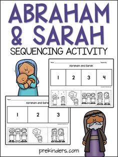 abraham and sarah sequence matching activity for kids to learn how to read the text