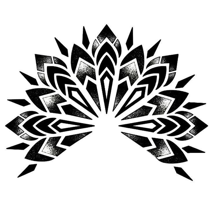 a black and white drawing of an abstract flower design on a white background stock illustration