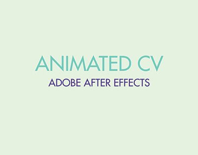 an animated cv with the words adobe after effects