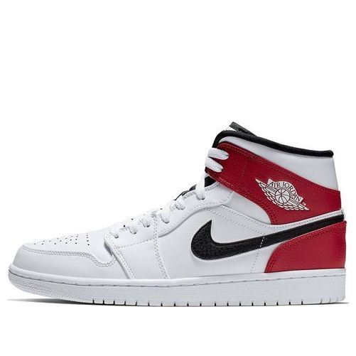 Air Jordan 1 Mid 'White Chicago' 554724-116 (AJ1/SNKR/Retro/Men's/Mid Top/Basketball) Throwback White Custom Sneakers For Streetwear, White High-top Sneakers With Round Toe, Throwback Style, White Round Toe Throwback High-top Sneakers, White High-top Throwback Sneakers, Throwback White High-top Sneakers, White Throwback High-top Custom Sneakers, White Throwback High-top Sneakers, White Throwback Sneakers With Boost Midsole, White Throwback Custom Sneakers For Sports