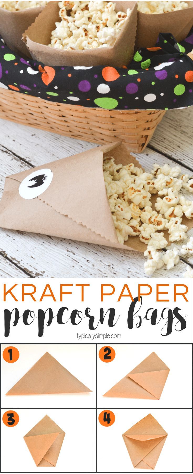 the instructions for how to make paper popcorn bags