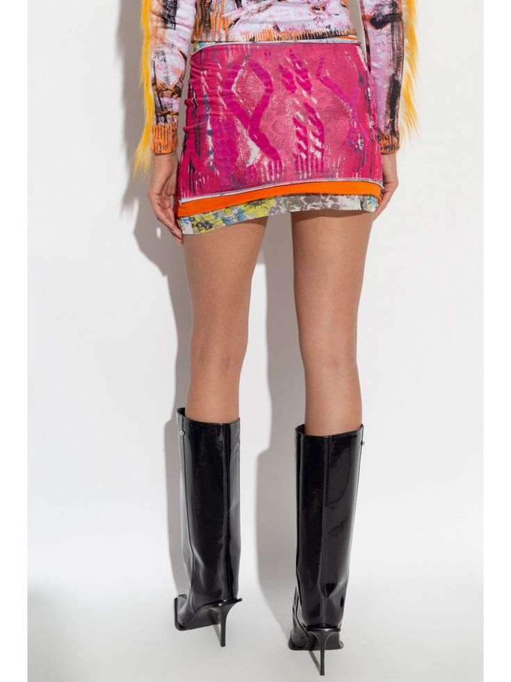 Find DIESEL O-peony Skirt on Editorialist. bubblegum pink/multicolor stretch-design all-over graphic print layered effect Bad Barbie, Bubblegum Pink, Peonies, Graphic Prints, Top Brands, Great Deals, Logo Design, Brand New, Luxury Fashion