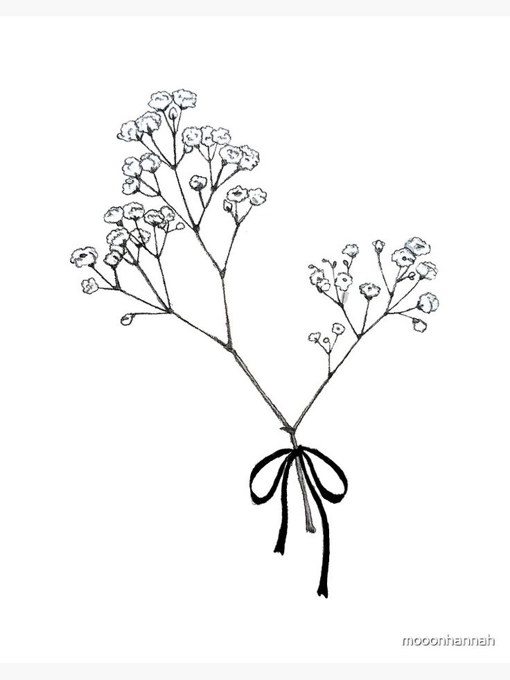 a black and white drawing of some flowers