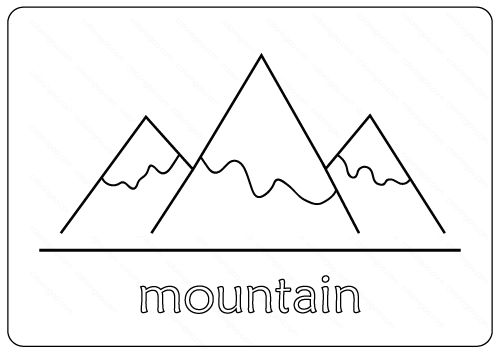 a mountain with the word mountain on it