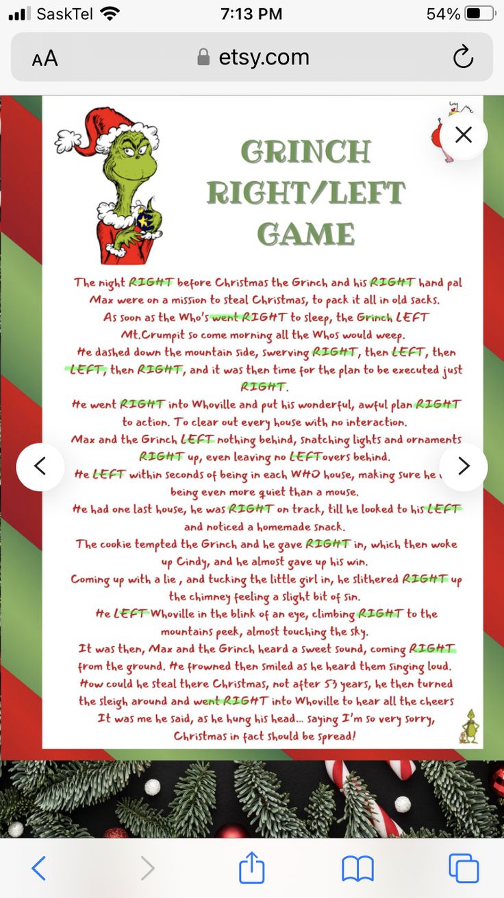 the grinch christmas game is being displayed on an iphone screen, and it's in