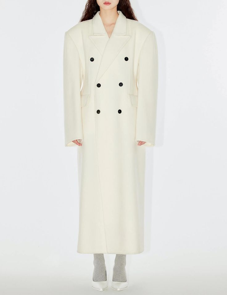 Pixie Market, Capsule Wardrobe Outfits, Warm Fuzzies, Wardrobe Outfits, White Coat, Oversized Coat, White Maxi, Double Breasted Coat, Wool Coat