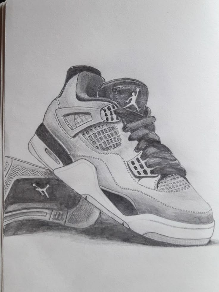 a drawing of a pair of sneakers