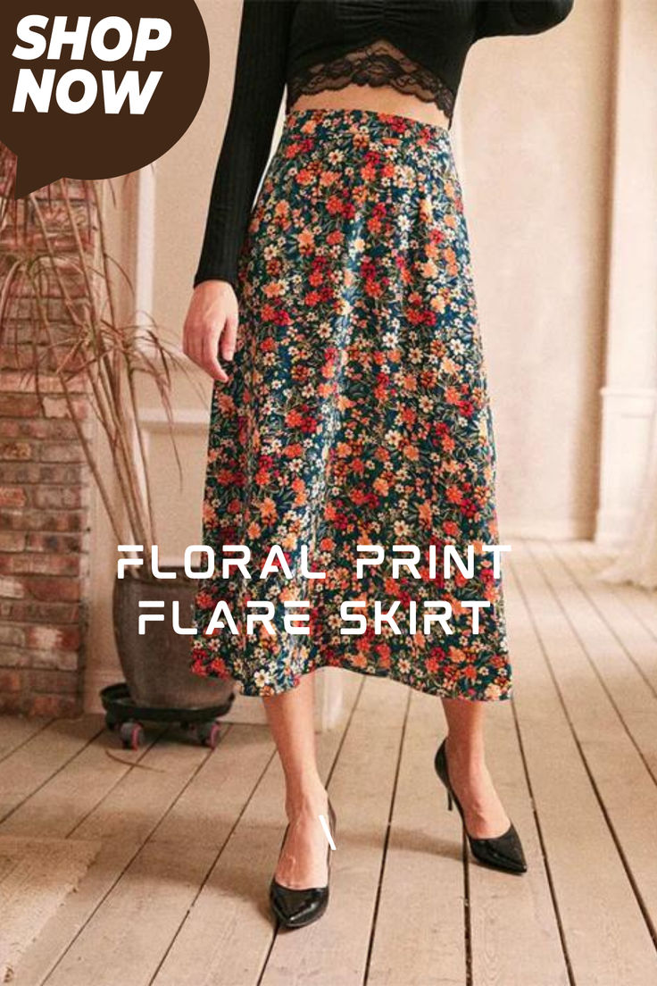 Step into floral elegance with our Allover Floral Print Flare Skirt! Perfect for adding a touch of romance to your summer wardrobe. Elevate your style with feminine charm today! 🌸👗#FloralPrintSkirt #SummerFashion #FashionEssentials #MemorialDayDeals #USAStyle #ShopNow #RachlyFashion #FeminineChic #FeelGoodVibes #SummerStyle High Waist Floral Print Skirt For Summer, Spring Floral Print Flared Skirt, Floral Print Non-stretch High Waist Skirt, Bohemian High Waist Floral Print Skirt, Fall Floral Print Skirt, Relaxed Multicolor Floral Print Skirt, Green Floral Print Skirt For Fall, Floral Print Flared Skirt For Fall, Fall Floral Print Flared Skirt