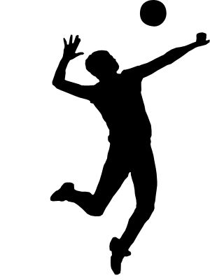 a person jumping up to catch a ball with their arms and legs in the air