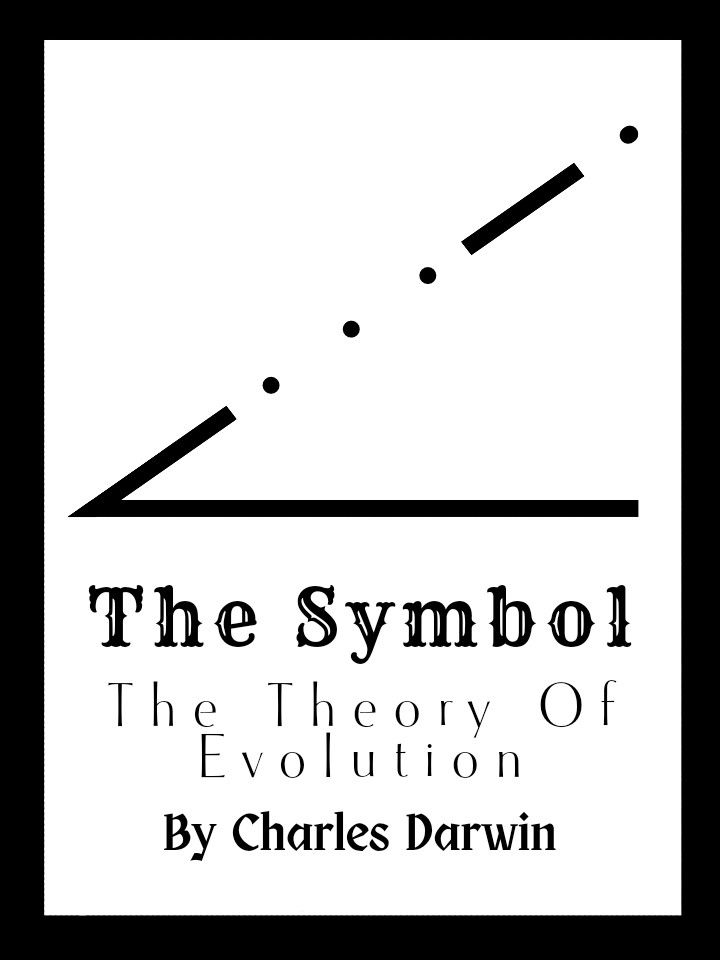 the symbol for the theory of evolution by charles dawnn is shown in black and white