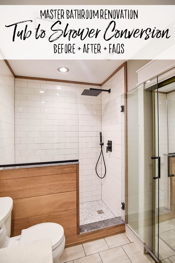 Master Bathroom Renovation - Converting a Bathtub into a Walk In Shower - Our Handcrafted Life Bathroom Renovation Diy, Tile Walk In Shower, Tub To Shower Conversion, Shower Conversion, Shower Renovation, Diy Bathroom Makeover, Diy Bathroom Remodel, Bathroom Tub, Bathroom Remodel Shower