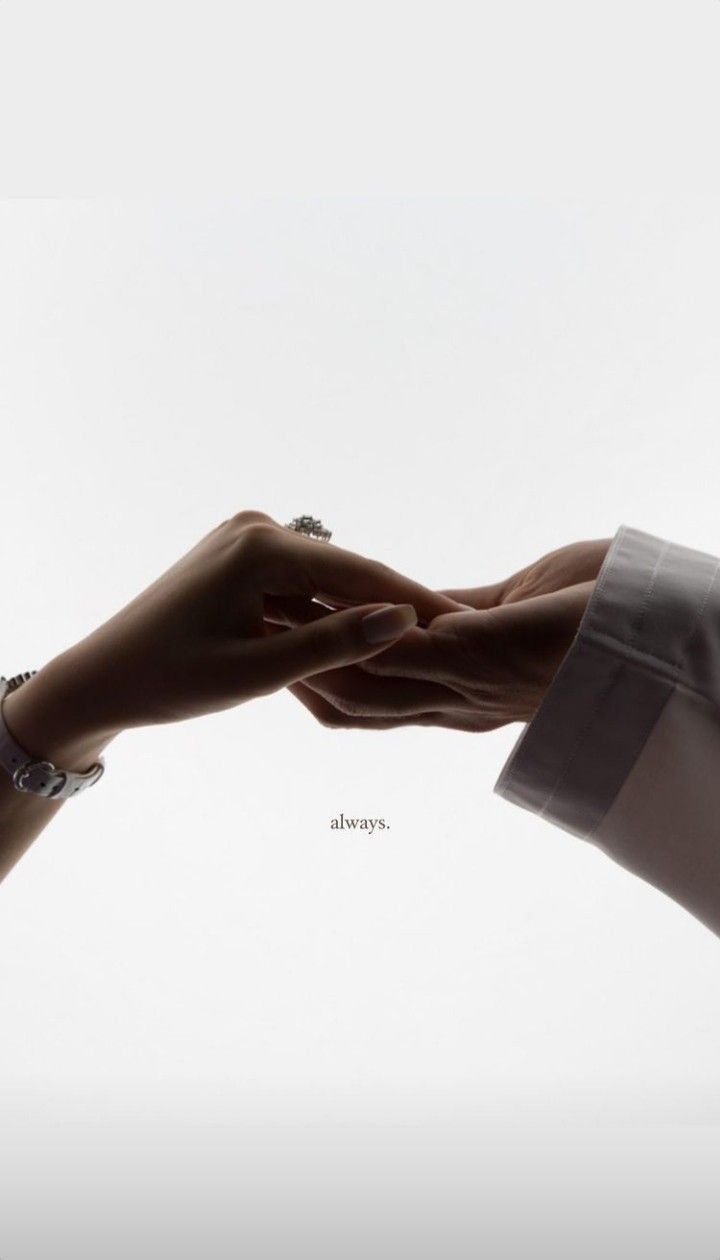 two hands reaching out towards each other in front of a white background with the words always on it