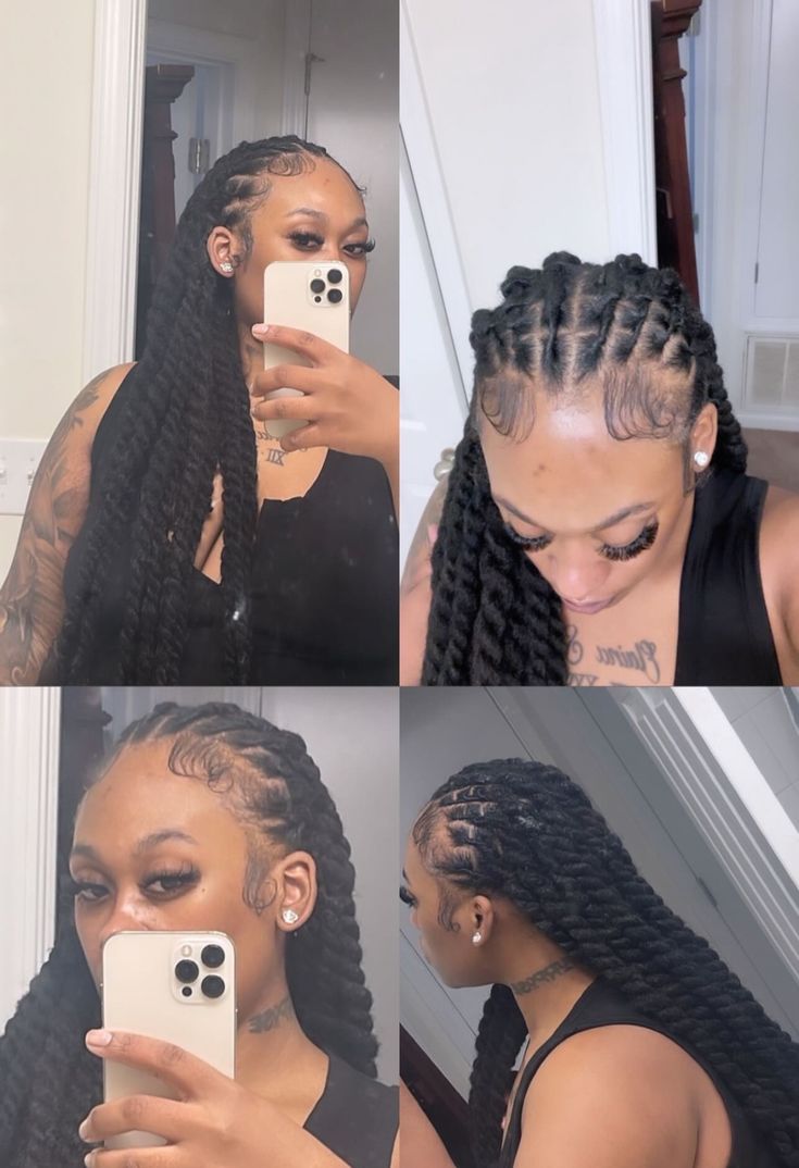 Loc Elegant Styles, Loc Extension Hairstyles, Cornrows Over Locs, Formal Hairstyles For Locs, Over Locs Hairstyles, 2 Braids Over Locs, Locs With Weave Ponytail, Styles Over Locs Black Women, Loc Styles Added Hair