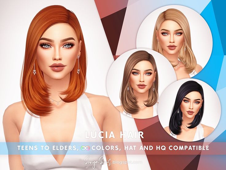 three different types of hair for females to color, and how to use them in the game