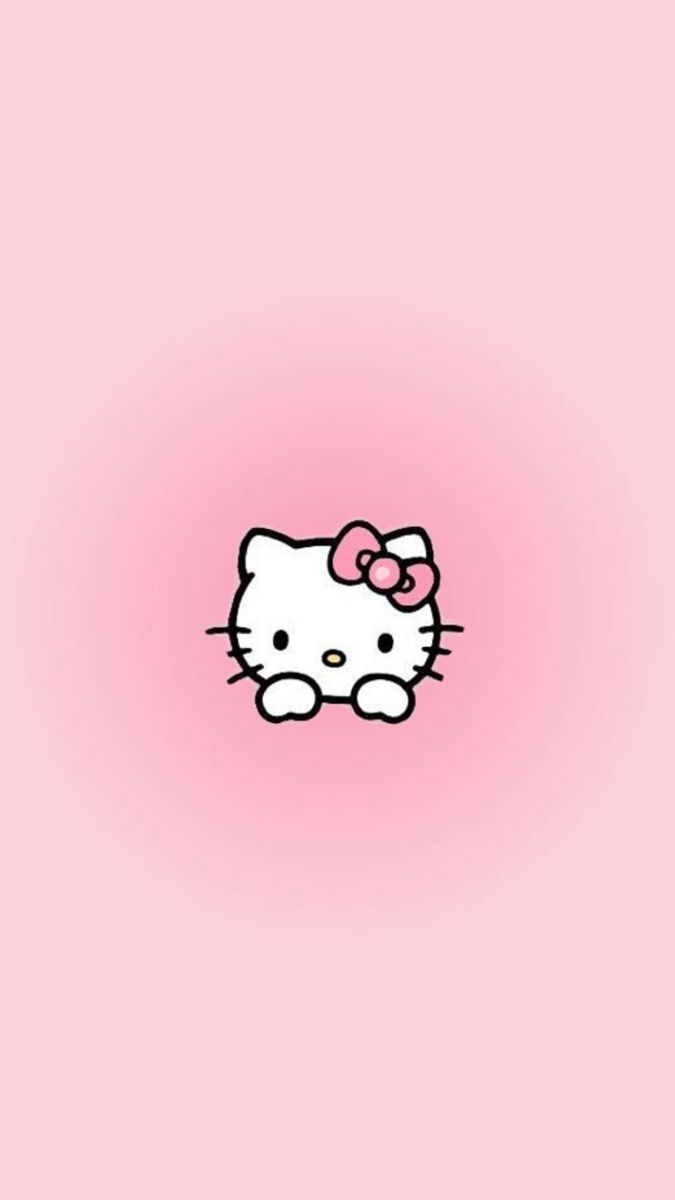 a hello kitty wallpaper with pink background