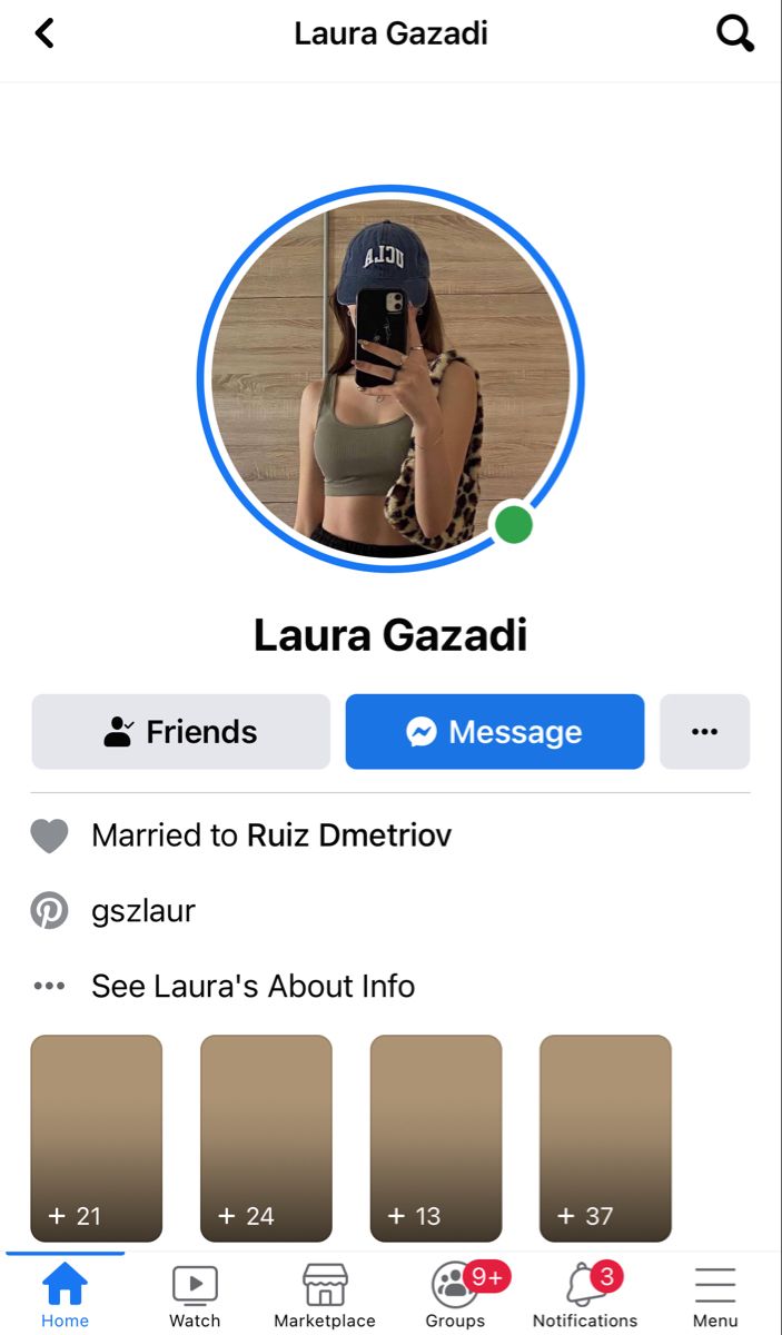 an iphone screen showing the message and description for lauren gazzadi