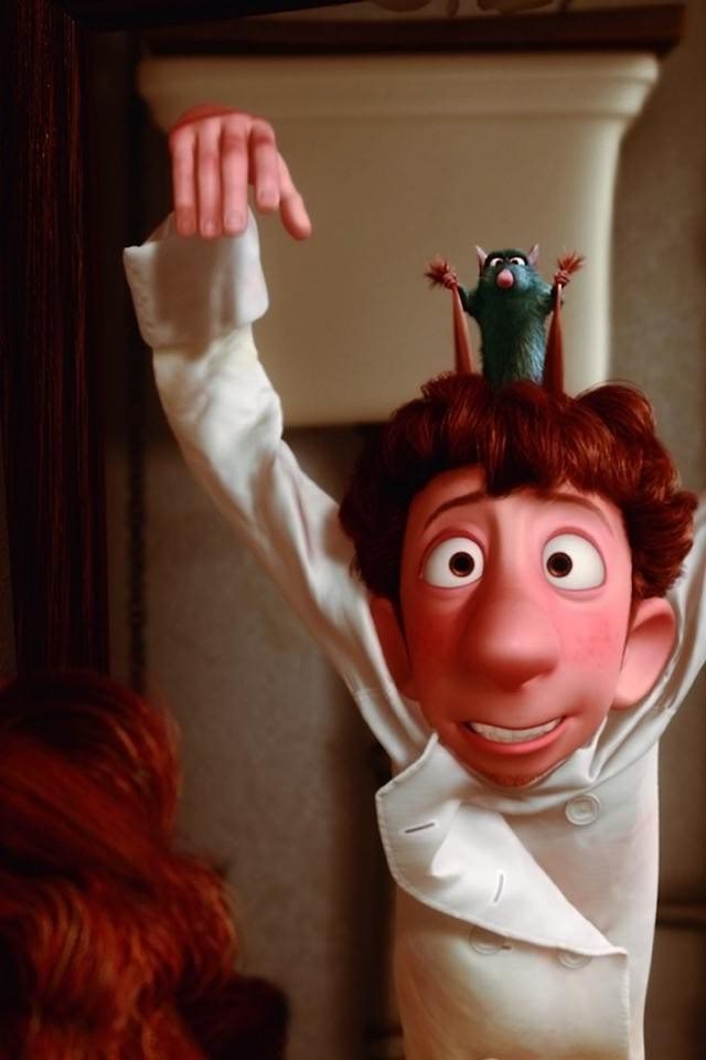 an animated character with red hair wearing a white shirt and holding his hands up in the air