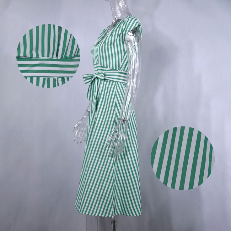 Specifications:Style: CasualMaterial: Cotton.Polyester &SpandexColor: Green. PinkSize: S. M. L. XLSilhouette: A-LineNeckline: V-NeckSleeve Length(cm): SleevelessSleeve Style: TankDecoration: Lace-upWaistline: NaturalPattern Type:StripedDresses Length: Mid-Calf Striped Fitted V-neck Dress, Striped V-neck Summer Midi Dress, Striped V-neck Midi Summer Dress, Green Non-stretch V-neck Midi Dress, Striped V-neck Cotton Dress, Green V-neck Midi Dress For Summer, Summer Striped Midi Dress For Workwear, Green V-neck Cotton Midi Dress, Fitted Striped V-neck Dress