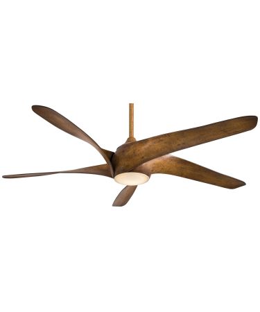 a ceiling fan that is made out of wood and has three blades on the blade