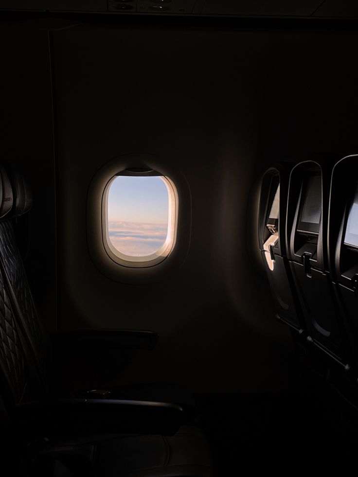 the view from inside an airplane window