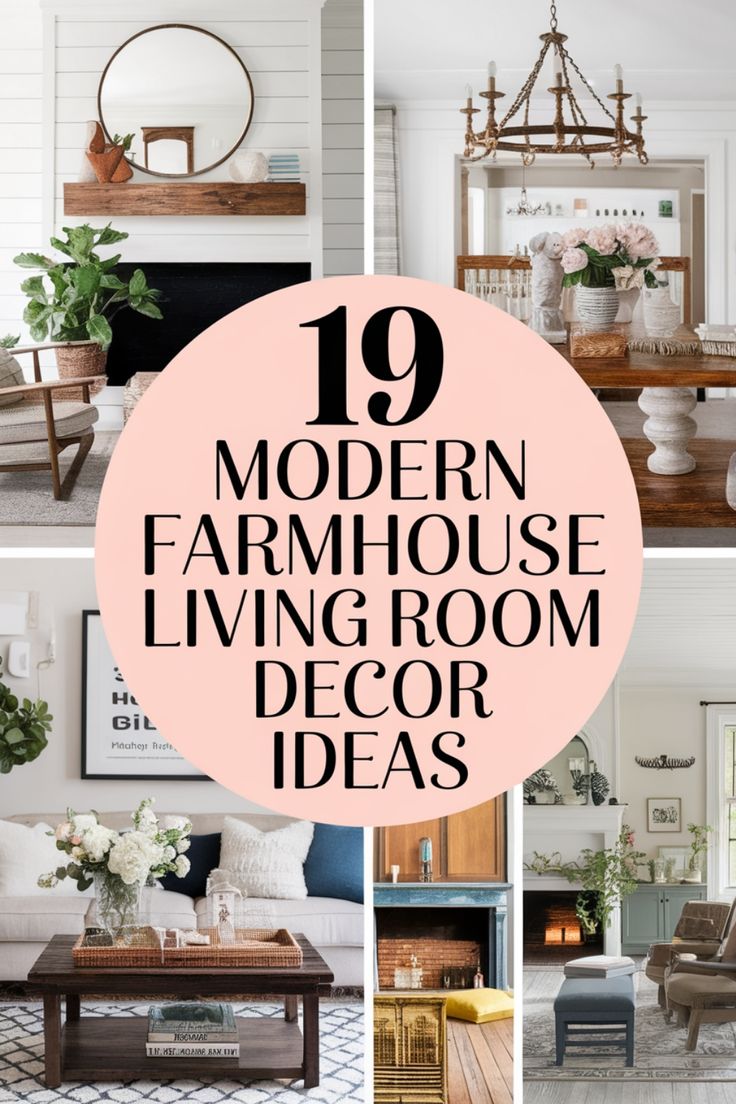 19 modern farmhouse living room decor ideas with various styled interiors and furnishings. Contemporary Farmhouse Decor Living Room, Farmhouse Living Room Decor Ideas Modern, Farmhouse And Modern Decor, Modern Farmhouse Design Living Room, Modern Farmhouse Decor Inspiration, Modern Farmhouse Flower Arrangements, Farmhouse Decorating Ideas Living Room, Modern Farm Living Room Ideas, Elegant Farmhouse Decor Living Room