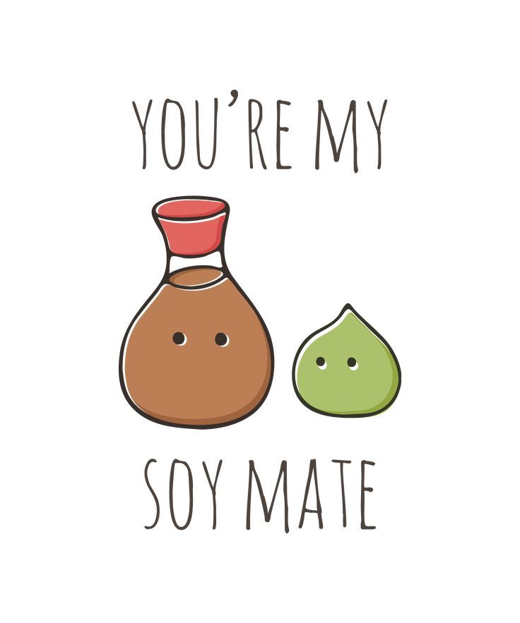 you're my soy mate card with two pears and one is green