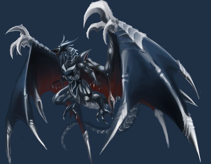 an animated image of a demon with large wings