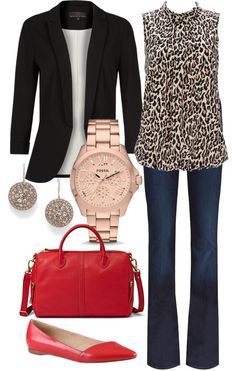 Professional Chic, Mode Casual, Looks Chic, Business Casual Outfits, Black Blazer, Work Attire, Mode Inspiration, Red Shoes, Work Fashion