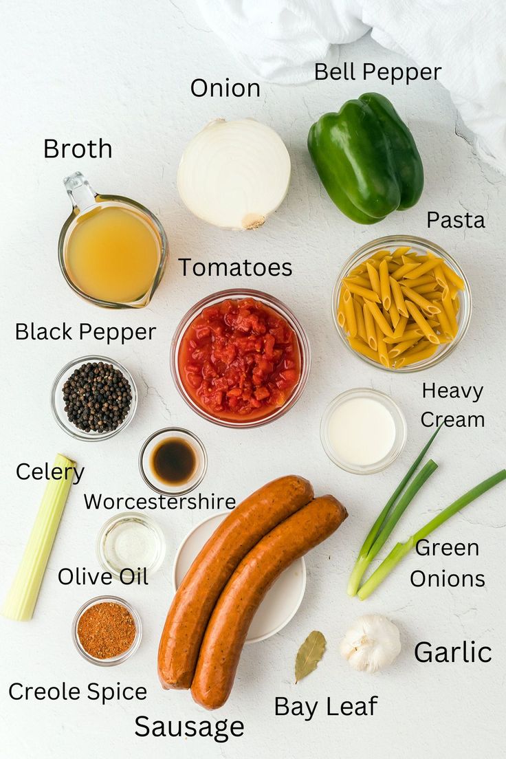 the ingredients for this sausage recipe are shown